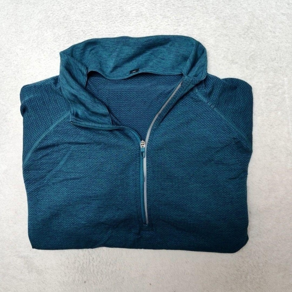 Lululemon Pullover Womens L Blue 1/4 Zip Long Sleeve Golf‎ Stretch Running Work